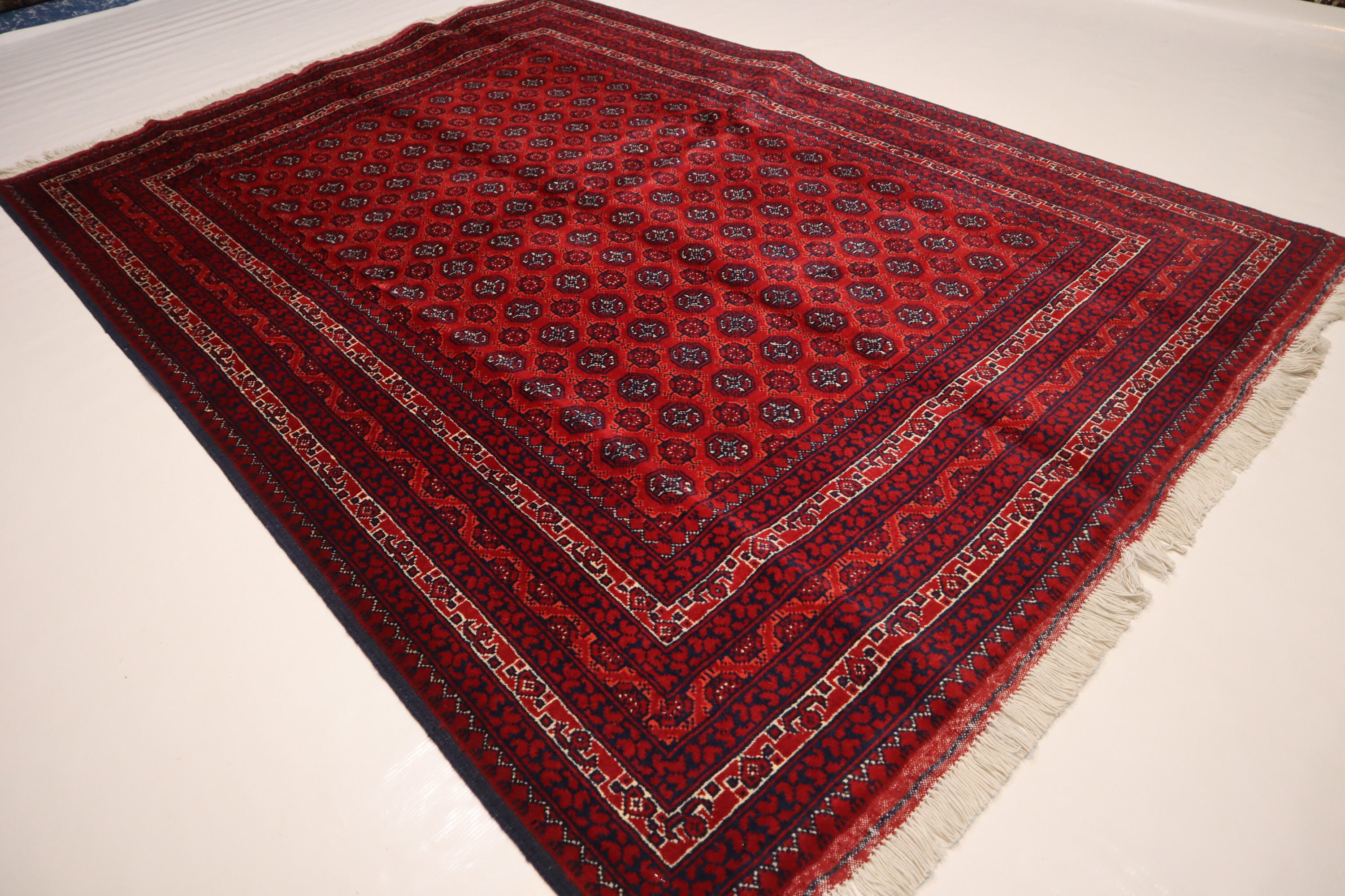 5x7 Afghan Red Mowri Rug Turkmen Handmade Wool Area Rug/ Oriental