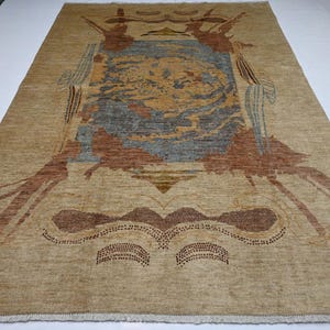 Afghan Rug 6&#39;3x9&#39;5 ft Modern Gabbeh Rug/ Turkmen Handmade Rug/ Soft Pile Wool Rug/ Veg dyes Rug/ Living Room Rug/ Bedroom Contemperory Rug