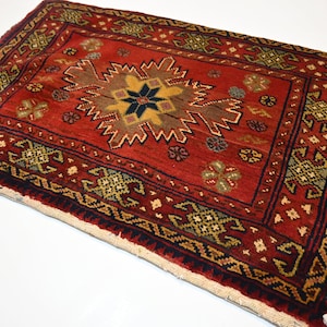 Antique Cushion Cover Rug 1&#39;7x2&#39;5 ft Handmade Rug/ Afghan Vintage Mowri Bukhara Pillow Cover Oriental Rug/ Turkmen Tribal Rug Home decor Rug