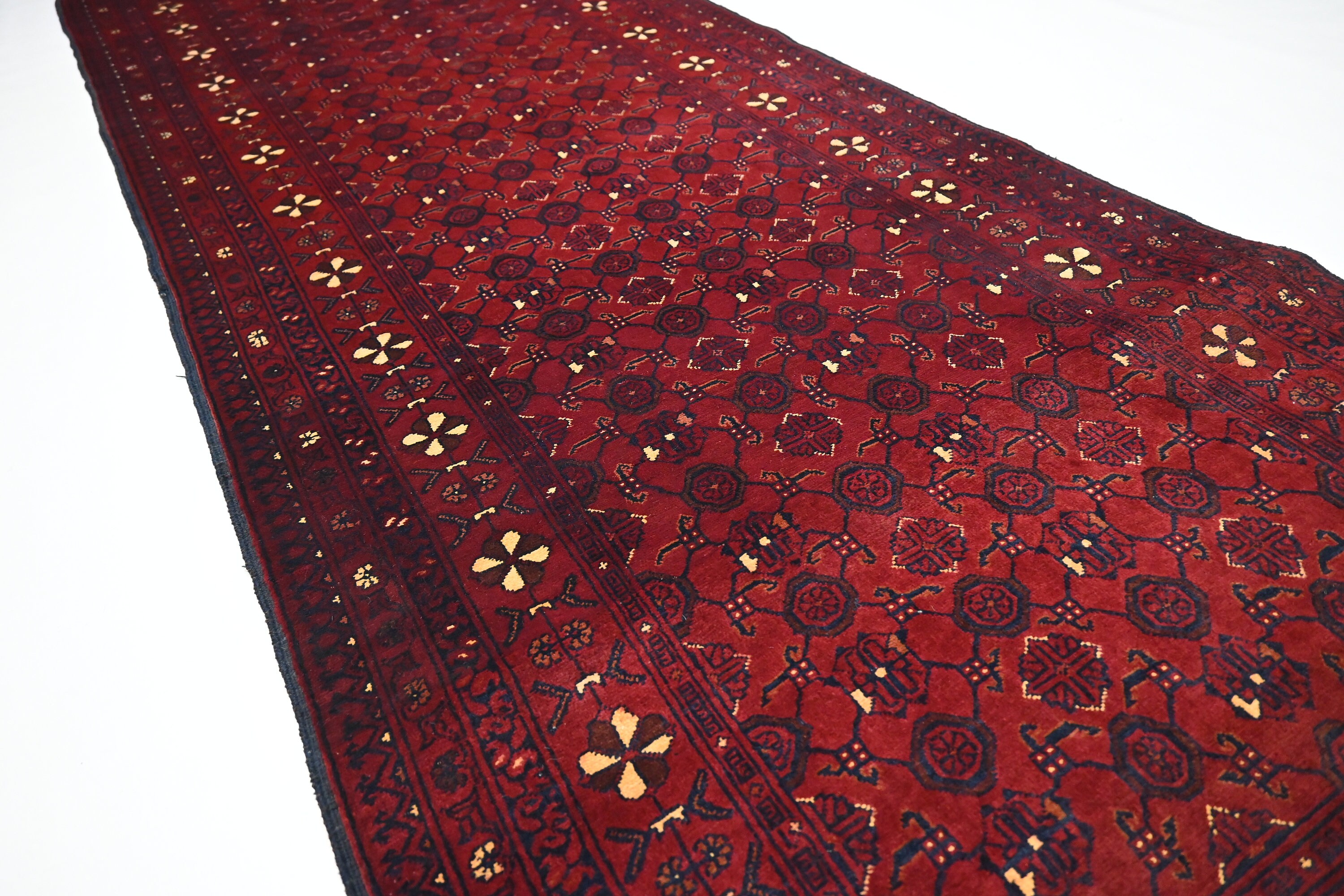 トライバルラグ　ウズベキスタン産　ランナー 3x9 アフガニスタンヴィンテージランナーラグ/バシリデザイン