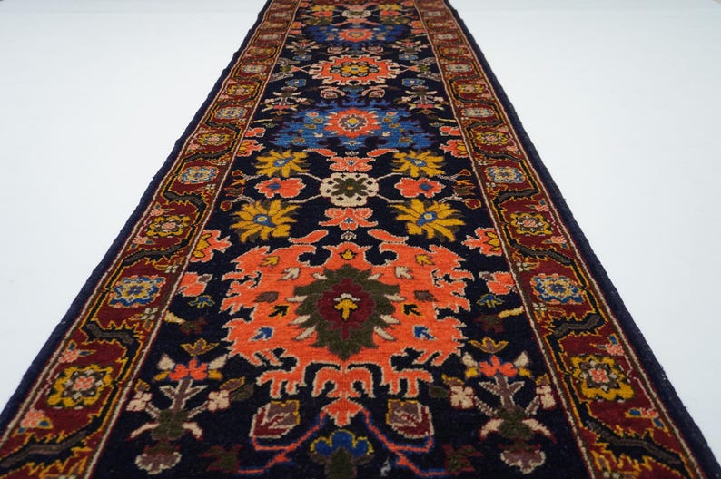 11 Ft Runner Rug/ Bijdar Design Serapi Rug/ Turkmen Tribal Rug