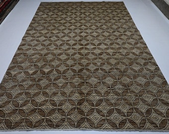 Rare Rug/ Natural Afghan Rug/ 6'6x9'8 ft Modern Gabbeh Rug/ Turkmen Handmade Wool Rug/ Oriental Rug/ Veg dyes Rug/ Living Room/ Bedroom Rug