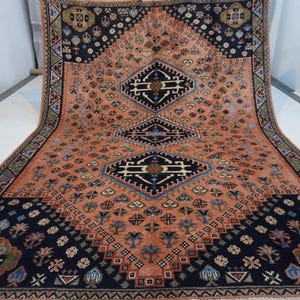 6&#39;10x2&#39;5 ft Terrakotta Teppich / Großer Afghanischer Turkmenischer Wollteppich / Wollteppich / Schlafzimmerteppich