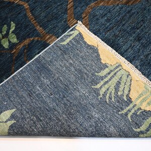 Blue Tree of Life Pomegranate Rug 6'5x7'6 Ft Afghan Handmade Wool Rug ...