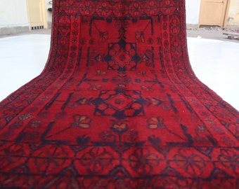 Small Vintage Rug 2'5x4'4 ft Turkmen Red Bukhara rug 3x4 Afghan Handmade Wool Area Rug/ Khal Muhammadi Oriental Rug/ Rug for Bedroom/ Office