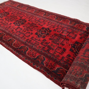 2&#39;8x10 ft Runner Rug/ Handmade Vintage Rug/ Khal Muhammadi Bukhara design Oriental Rug/ Afghan Turkmen 10 ft Hallway runner/ Kitchen Runner