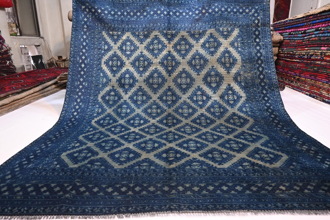 6'4x7'8 Ft Antique 1920s Turkmen Chinar Gull Rug/ Handmade Wool Faded ...