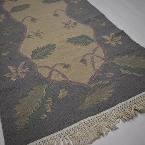 2 x 8 ft löparmatta/ Beige afghansk flatvävd Kilimmatta/ Turkmensk handgjord ullmatta/ 70 x 250 cm Vegetabiliska färgämnen Matta/ Turkmensk matta/Löpare i korridoren bild 8