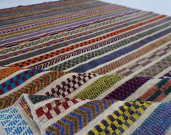 5'7x7'9 ft Afghan Striped Rug/ Berjesta Gabbeh Rug/ Handmade Wool Area rug/ Natural Veg dyes Rug/ Bedroom Rug/ Living room Rug/ Modern Rug