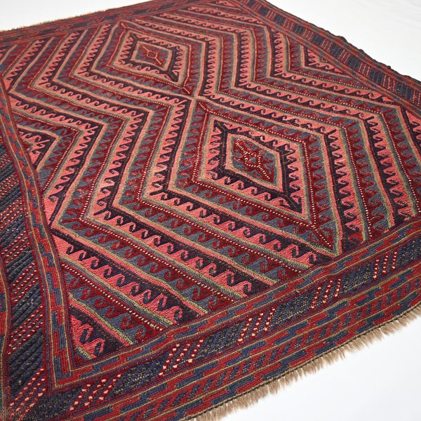 5x6 Vintage Mashwani Berjesta Rug/ Handmade Wool Area rug/ Oriental Afghan Muted Rug/ Rugs for Bedroom/ Office / Kitchen / 1940s Antique Rug