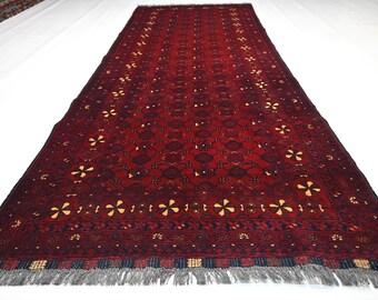 トルクメン アフガニスタン レッド ラグ/サイズ: 52x160cm... k5 トルクメン アフガニスタン レッド ラグ/サイズ: 52x160cm k5