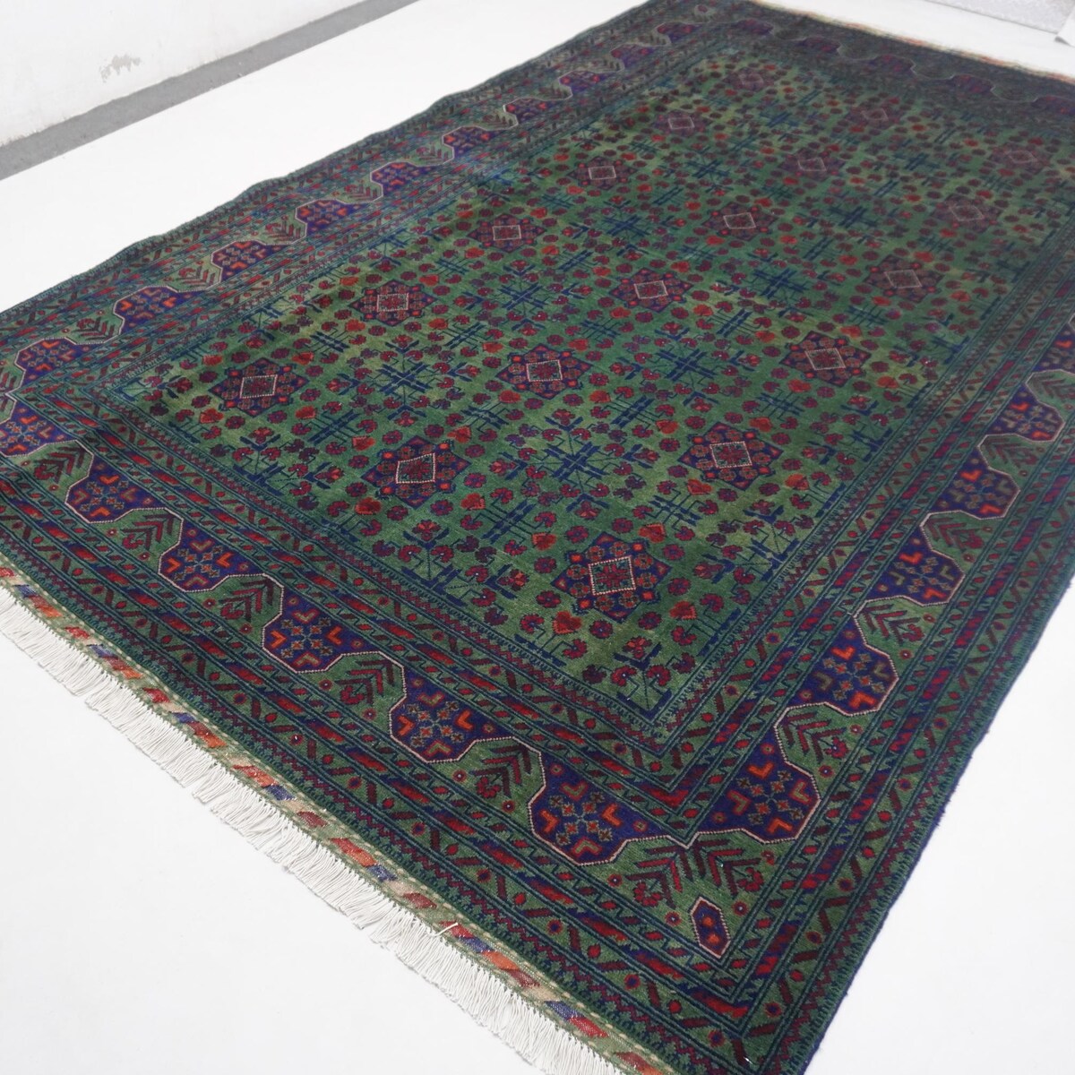 7x10 Green Rug/ Afghan Hand-knotted Rug 100% Wool Rug/ Soft Area Rug/ Oriental Afghan Rug - Etsy