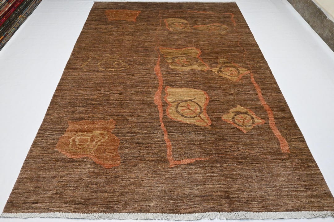 Afghan Rug/ Gabbeh Rug 6x9 Large Area Rug/ Hand Knotted Wool Rug ...