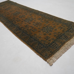 2&#39;6x8&#39;4 ft Runner Rug/ Afghan Vintage Geometric rug/ Hand Knotted Wool Oriental Terracotta Rug/ Turkmen Tribal Rug/ Kitchen/ Hallway runner