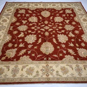 8x8 Square Rug/ Afghan Ziegler Rug/ Handmade Wool Rug/ Oriental Turkmen Oushak Rug/ Natural dyes Rug Bedroom Rug/ Kitchen Rug 250x250 cm Rug