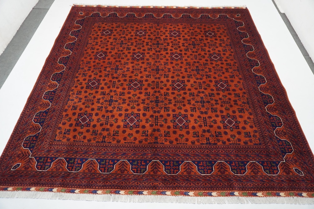 8x8 Orange Square Rug 8'3x8'3