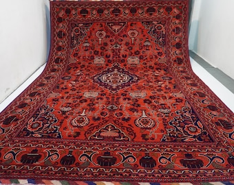 9 x 13フィートの見事なアフガンラグ/トルクメンゼルカーキデザイン