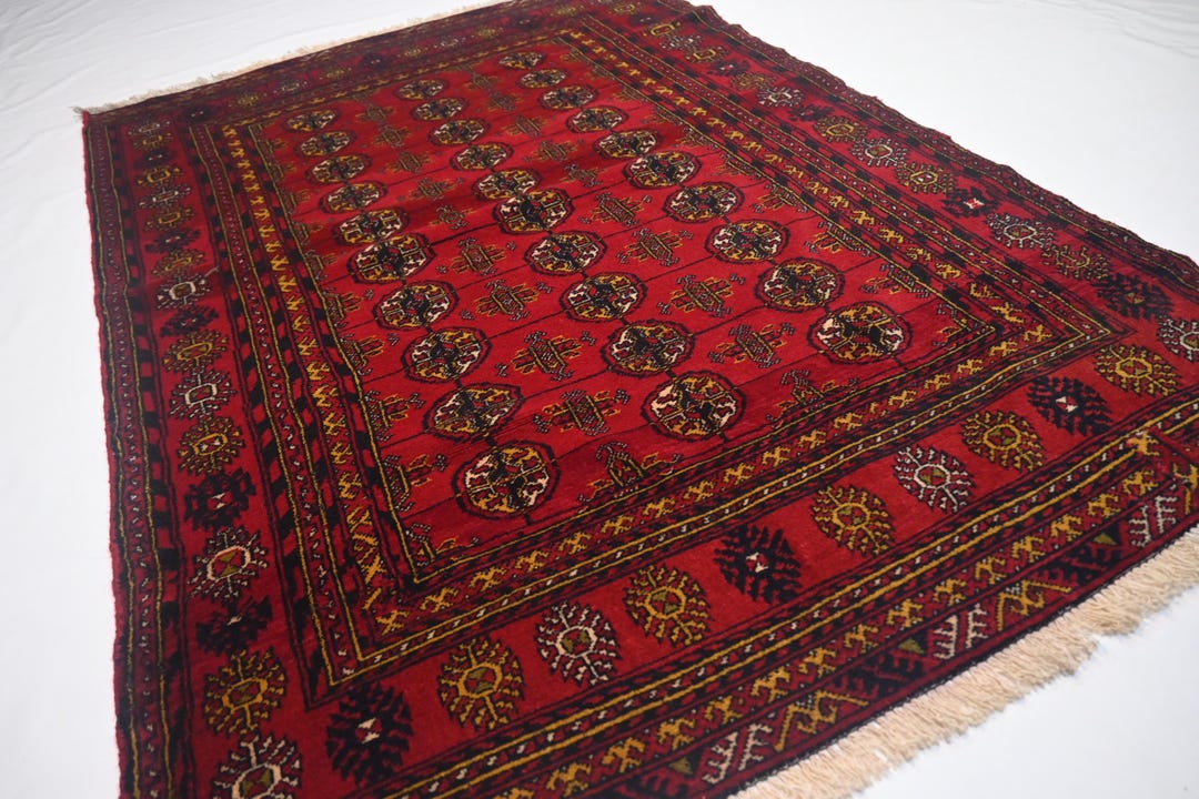 4x6 Red Vintage Rug 3'8x5'4