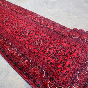 13 ft Runner Rug/ Top Quality Afghan Bukhara Rug/ Turkmen Handmade Wool Rug/ Organic Dyes Hallway Runner rug/ Oriental Rug 80x400 cm Runner