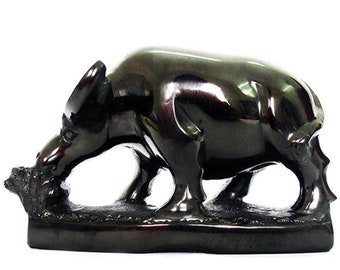 Vintage Ringmaker Swallow Sculpture Handmade with Real Coal 3.5 Tall