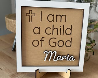 Custom Child of God Sign: Baptism, First Communion, Dedication Gift