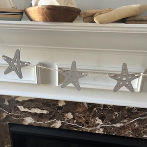Wood Starfish Banner, Starfish Garland, Beach Banner, Beach Decor, Nautical Decor, Coastal Banner, Coastal Decor, Summer Decor