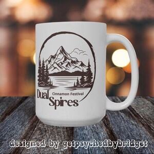 Dual Spires Twin Peaks 15oz Psych Mug/Psych Fan Gifts/Psych TV Show Mug/Psych Fan Mug/Psych Coffee Mug/Psych Travel Mug/Psych TV Mug