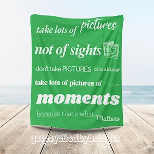 Take Pictures Shawn Spencer Quote Plush Blanket/Psych TV Show/Psych Merchandise/Psych Show Blanket/Psych Gift/Psych Throw Blanket/Psych Show