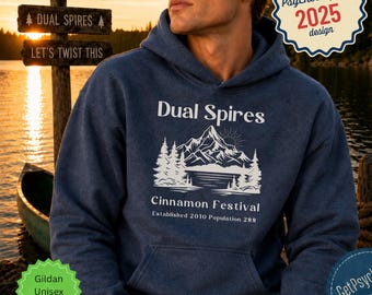 Psych TV Show Dual Spires Cinnamon Festival Hoodie, Psych TV Show Merch, Psych TV Show Fan Apparel