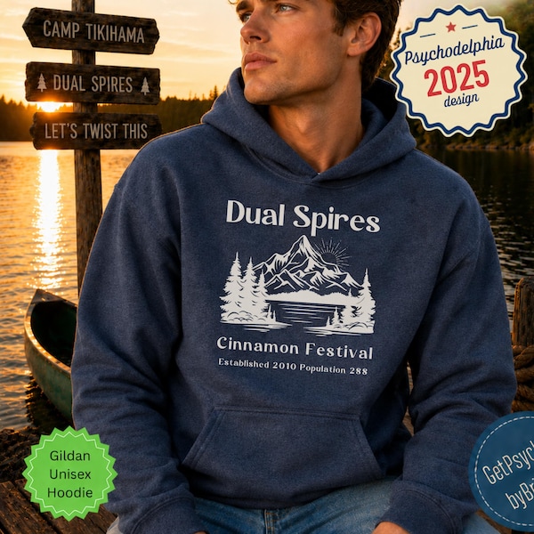 Psych TV Show Dual Spires Cinnamon Festival Hoodie, Psych TV Show Merch, Psych TV Show Fan Apparel