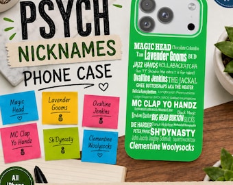 Psych TV Show Nicknames Phone Case, All iPhone Models, Wireless Charging Compatible