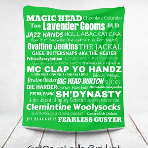 Gus Nicknames Plush Blanket/Psych TV Show/Psych Merchandise/Psych Blanket/Psych Gifts/Psych Throw Blanket/Gus Blanket