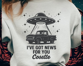 レジデント・エイリアン コゼット スウェットシャツ、UFO テレビ番組グッズ、SF コメディの名言