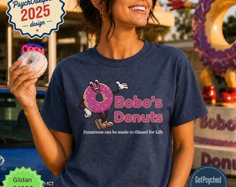 Psych TV Show Bobo's Donuts T-Shirt - Psychodelphia 2025 Convention Design, Unisex T-shirt