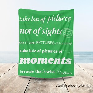Take Pictures Shawn Spencer Quote Plush Blanket/Psych TV Show/Psych Merchandise/Psych Show Blanket/Psych Gift/Psych Throw Blanket/Psych Show