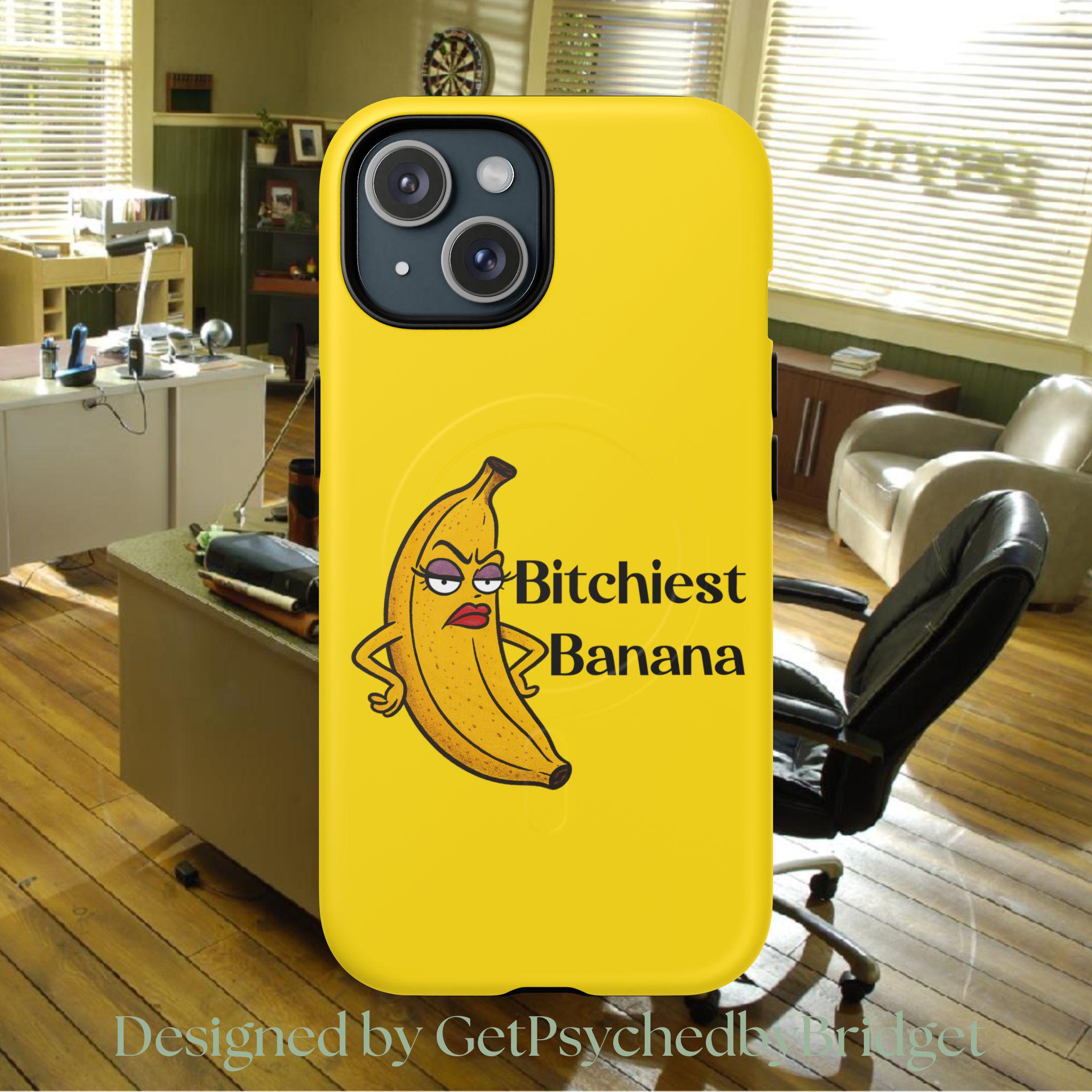 Étui MagSafe résistant à la banane Bitchiest / Étui pour iPhone Psych drôle / Psych Fandom Merch/Psych Étui de téléphone banane / Psych Show magnétique Étui de téléphone / Psych