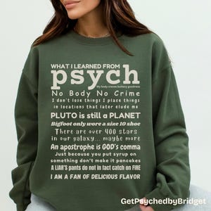 Psych TV Show Sweatshirt, Life Lessons, Shawn and Gus