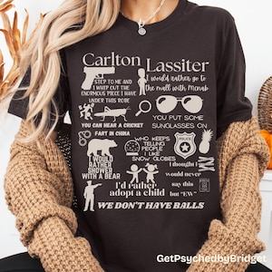 Psych TV Show Carlton Lassiter Quotes T-Shirt, Cop Humor