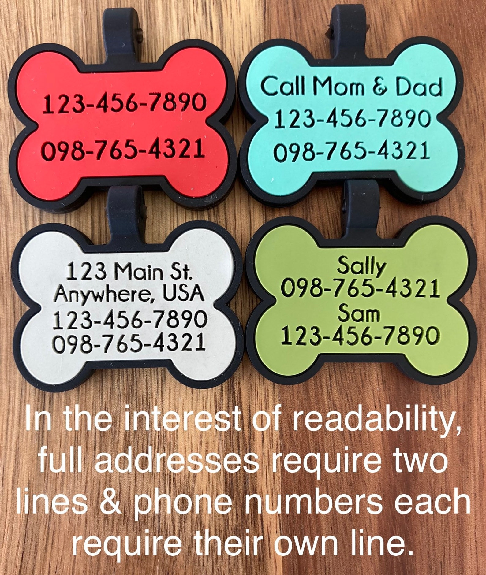 Silicone Dog Tag Silent Dog Tag Pet ID Tag Personalized Etsy