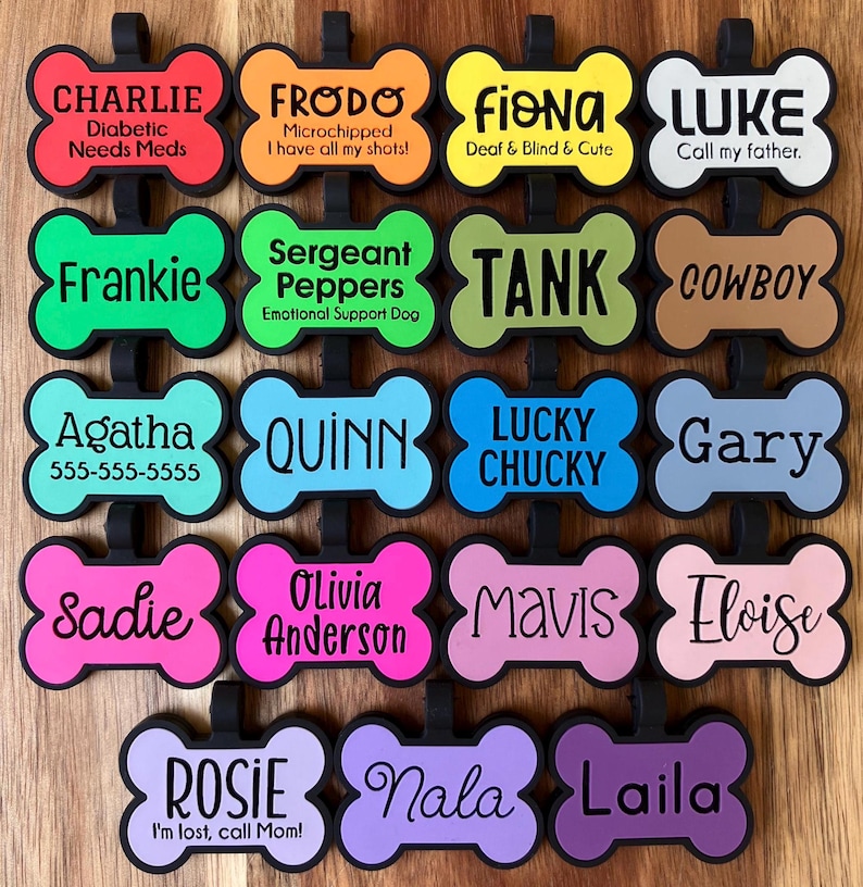 Personalized Silent Silicone Dog Tag: Laser Engraved Pet ID