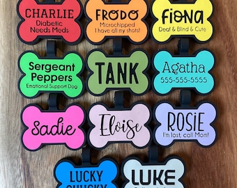 Silicone Dog Tag, Silent Dog Tag, Pet ID Tag, Personalized - Discounts for orders of 3 tags or more in the same transaction!