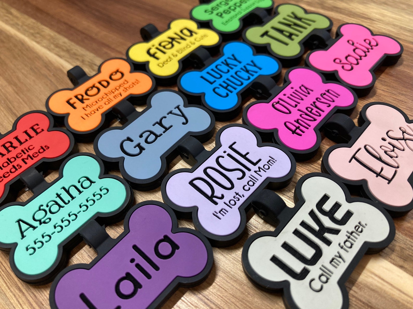 Silicone Dog Tag Silent Dog Tag Pet ID Tag Personalized Etsy