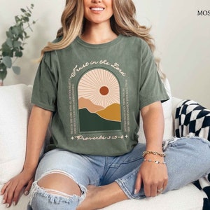 Trust in the Lord Christian Comfort Colors Oversized Tee Christian Boho shirt Desert Vibes Shirt Christian Graphic Tee Bible Verse Tee