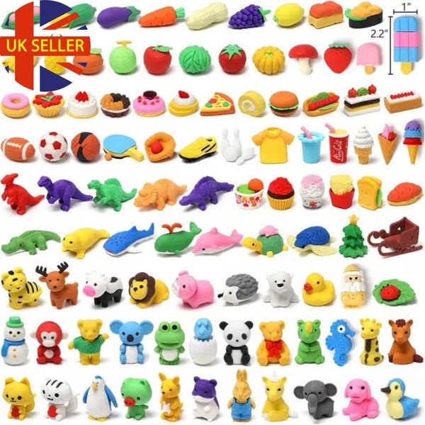 3D Puzzle Rubber Eraser Animal Eraser Vegetable Eraser Fruit Eraser Dessert Eraser x 6