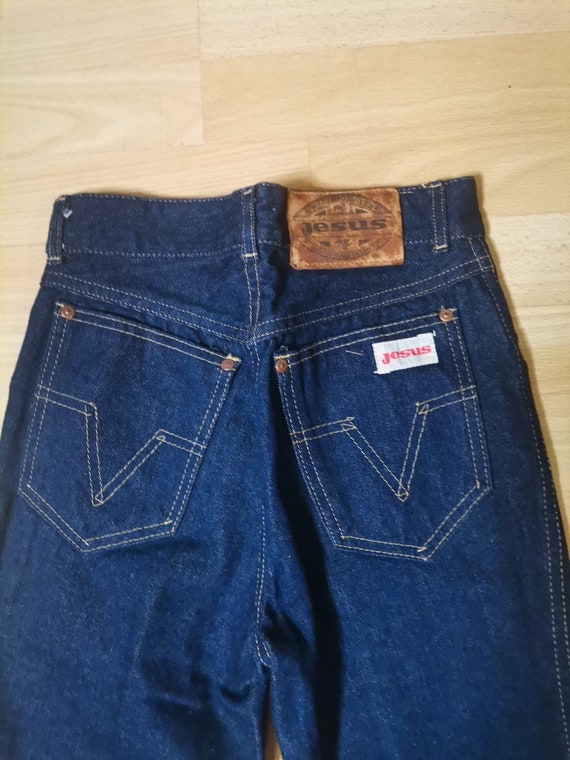 1980 80s Dark Blue High Waist Denim 