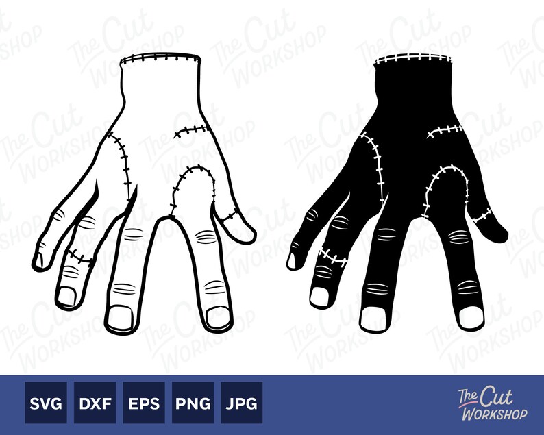 Thing Hand Wednesday Addams Layered SVG Clipart Images Etsy