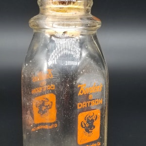 RARE FOUR SIDED Vintage Borden's One Gallon Glass Milk Bottle Jug SQUARE  ELSIE