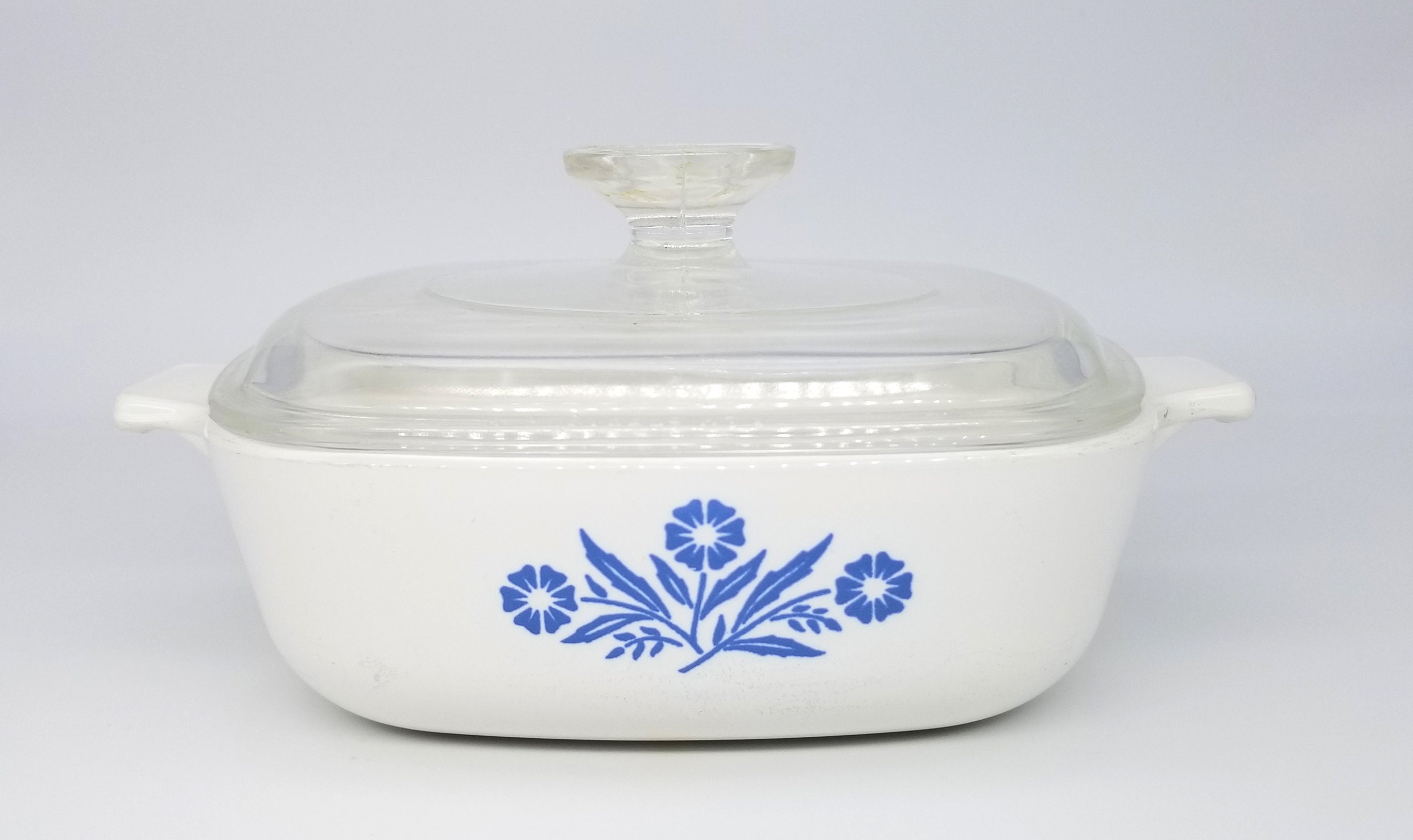 【PYROCERAMO刻印】ヴィンテージU.S.A.　コーニング　パイレックス Vintage Corning Ware Pyroceram Embossed Flame Logo C-9 Blue