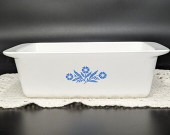 Vintage 1970s Corning Ware Blue Cornflower 2 Quart #P-315 9x5x3 Loaf/Bread Pan - V2537