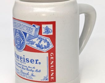 Vintage Bud Man Metal Beer Stein Budweiser 80s Great Collectible